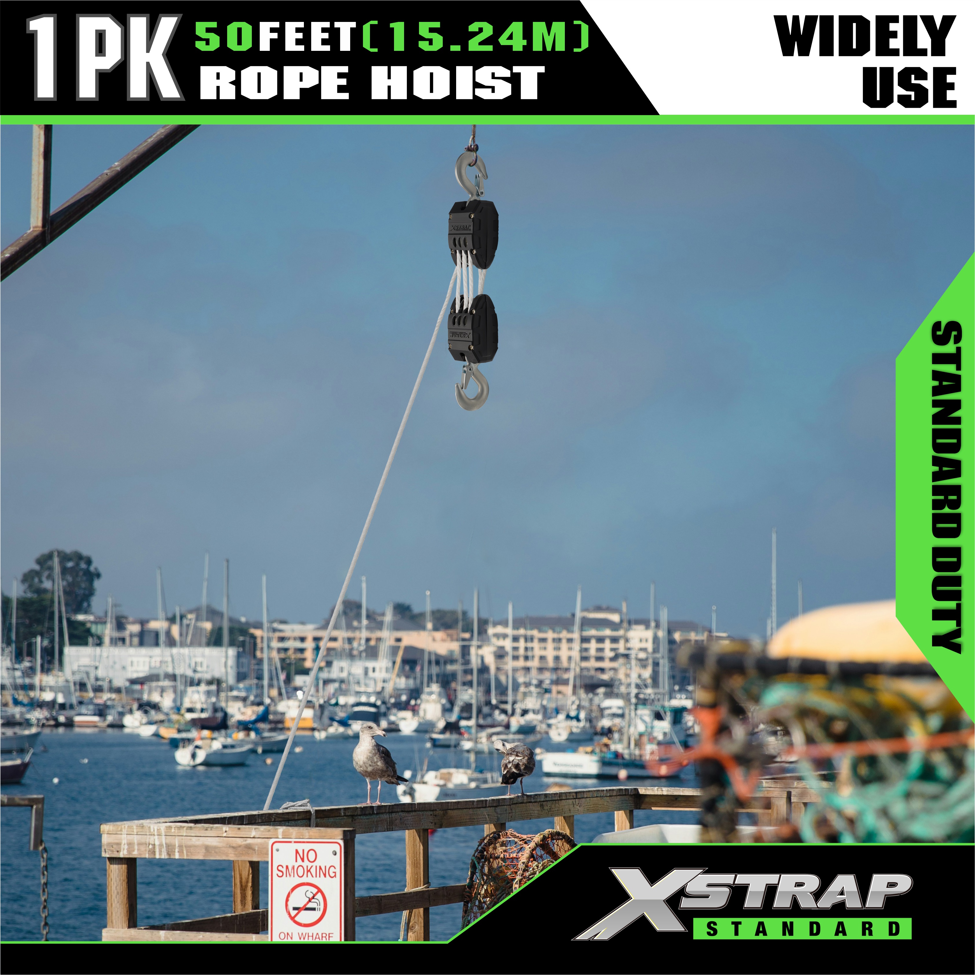 Capacidade branca do sistema 1000LB da polia da grua de corda de XSTRAP AHLT0003