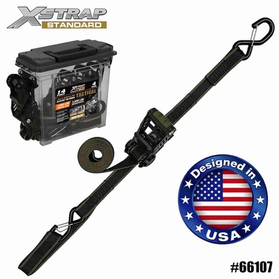 Xstrap 66107 1-1/4” x 14’ 4PK amarração de catraca de alumínio 1000lb SWL