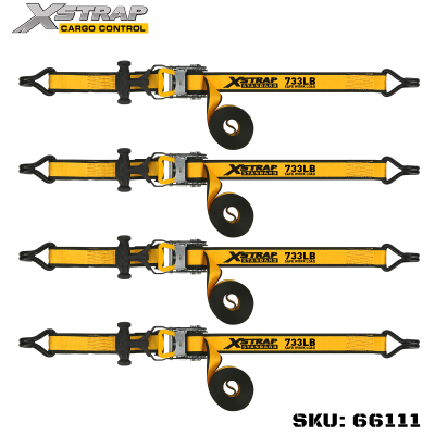 Xstrap 66111 1-1/2” x 16’ 4PK T alça catraca amarração 1100lb SWL