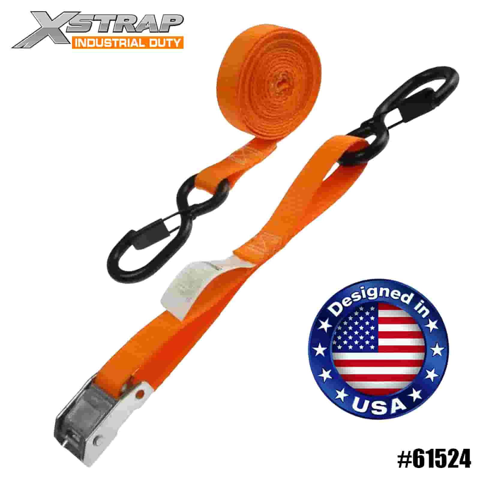 Xstrap 61524 1” x 15’ Qrange Cam Strap com S-Hook e Keeper 400lb SWL