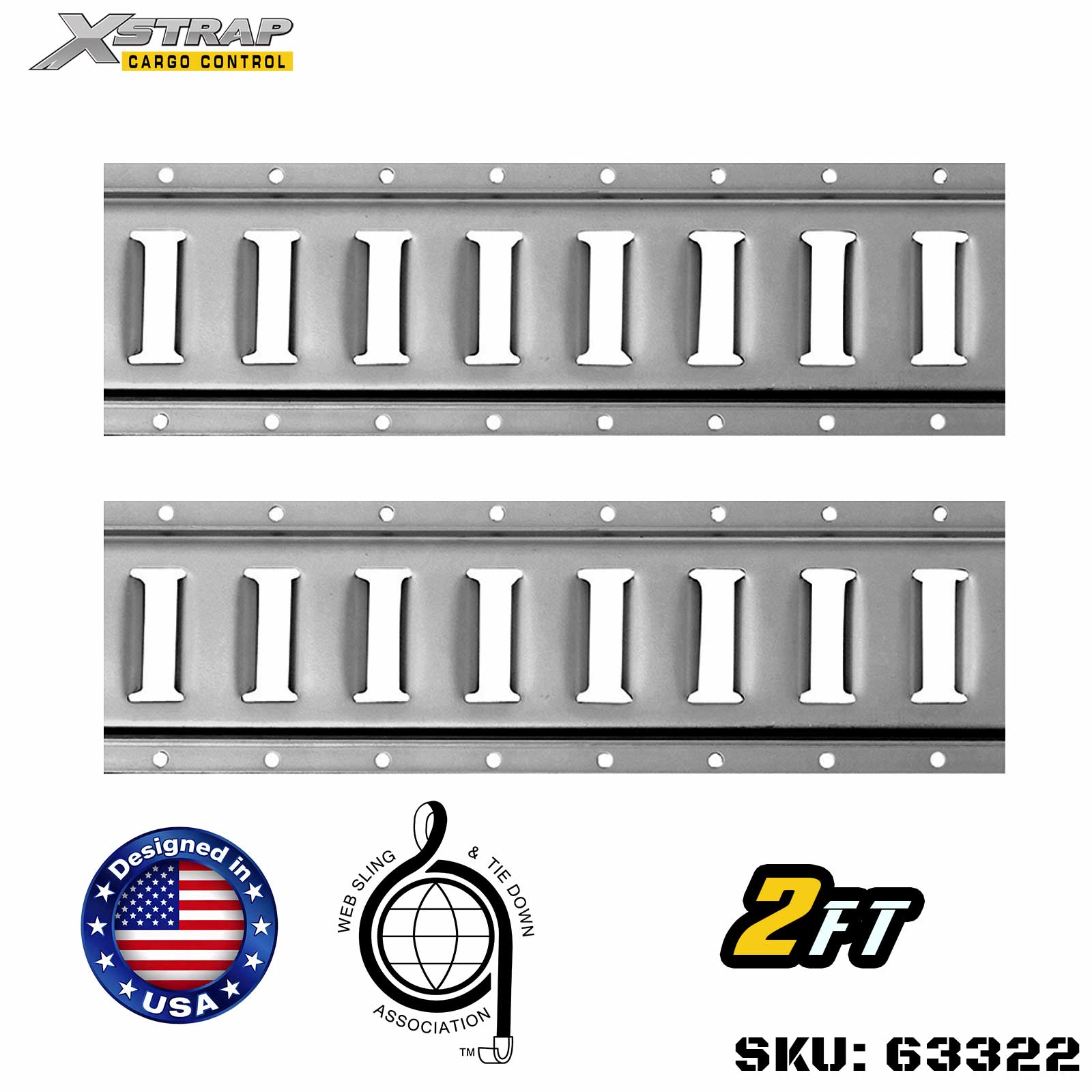 Xstrap 63322 2' Série E Logística Track-Made com aço de alta qualidade calibre 12 6000LBS