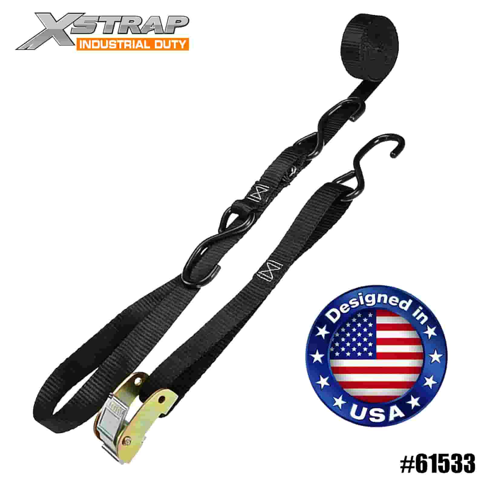 Xstrap 61533 1” x 6’ 4PK Motocicleta Pessoal Watercraft Tri-Down Cam Strap 400lb SWL