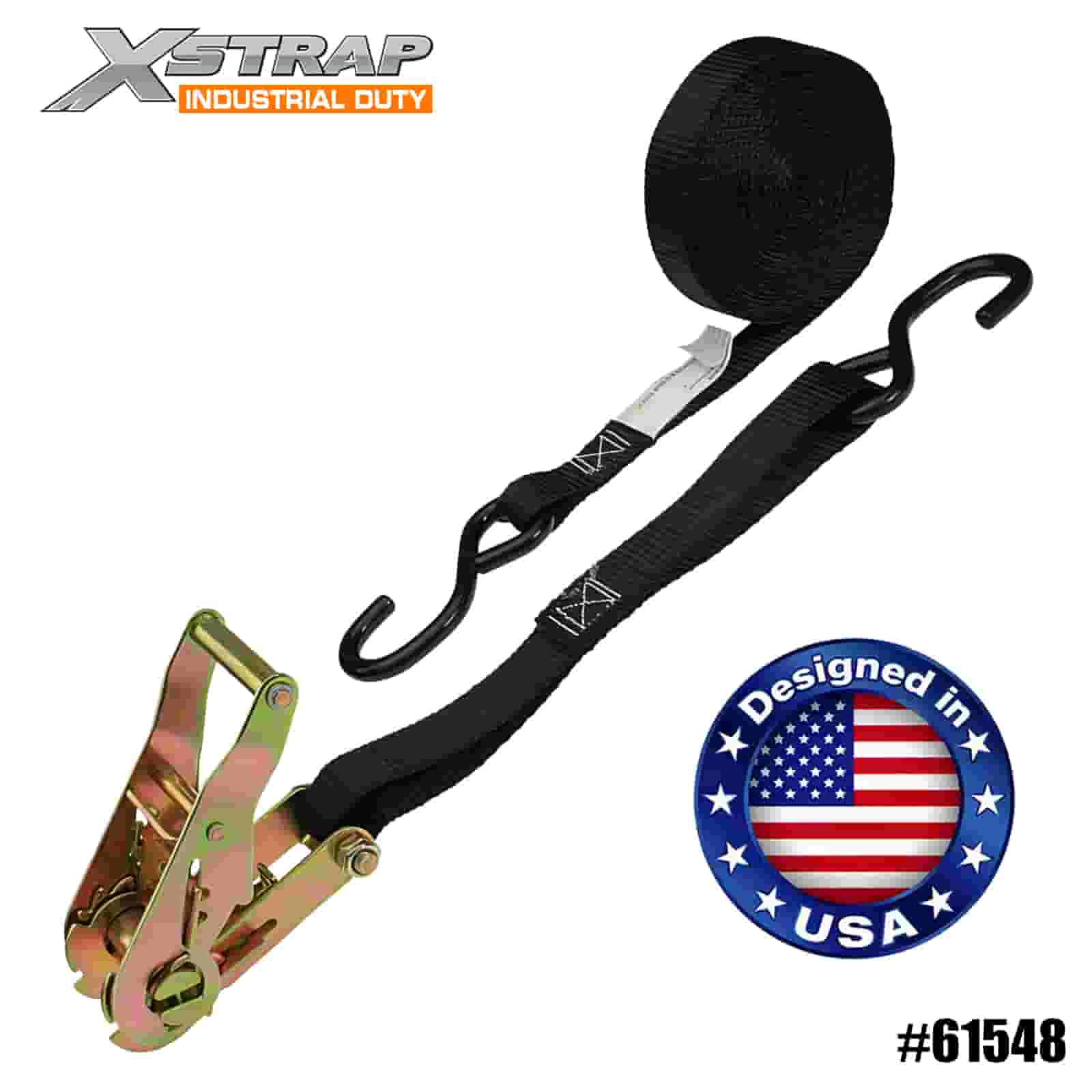 Xstrap 61548 Correia de catraca ATV e AUV de 1” x 6’ com ganchos S 833 lb SWL